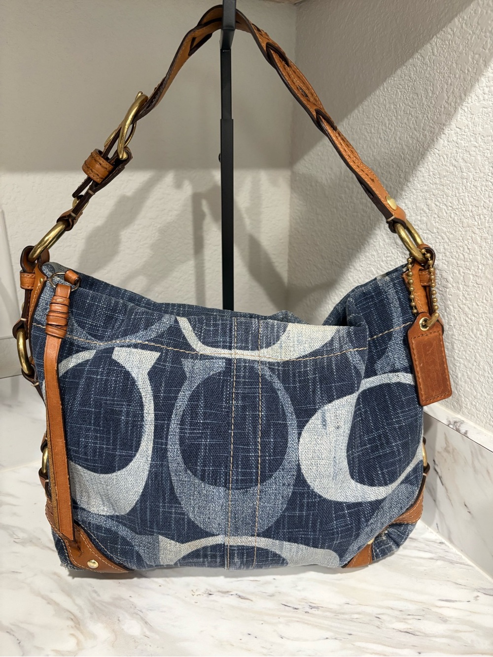 Coach Carly Denim medium bag y2k